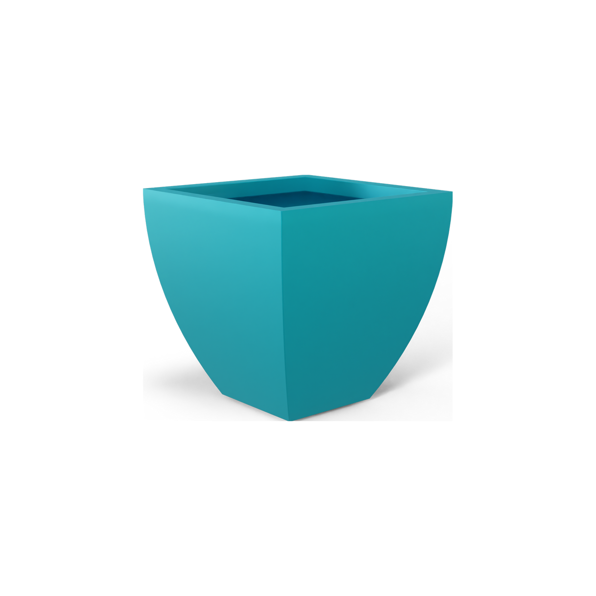Lima tapered square fiberglass planter in Satin Seafoam Green