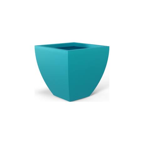 Lima tapered square fiberglass planter in Satin Seafoam Green