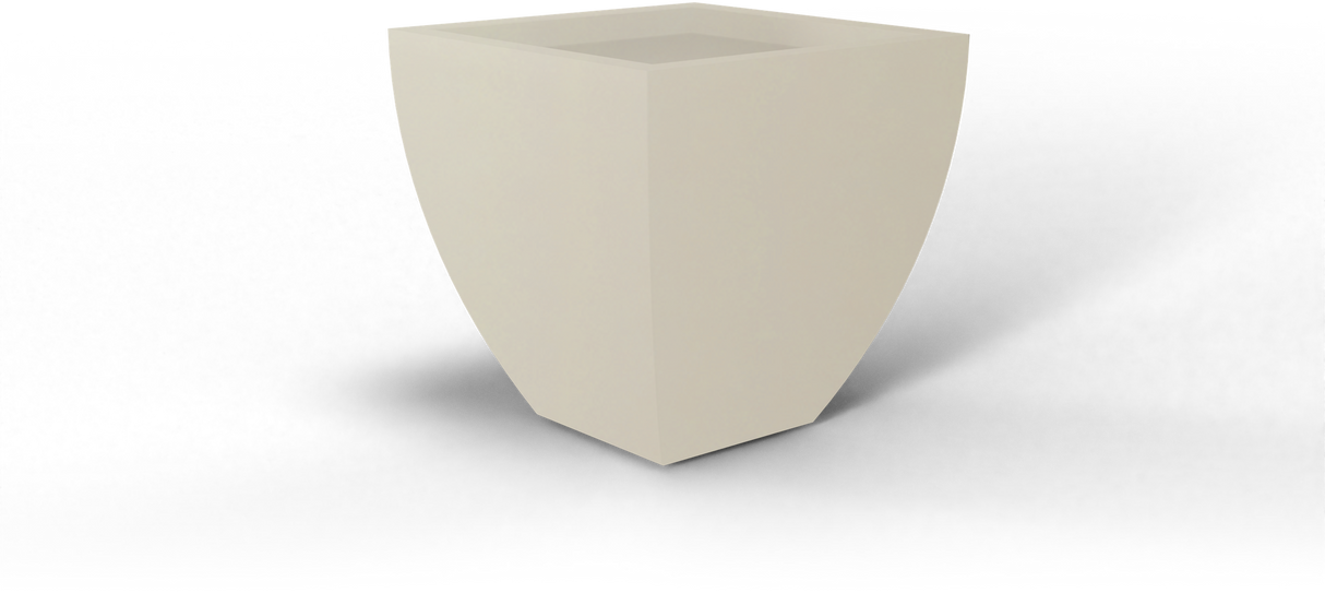 Lima Tapered Square Planter - Beige fiberglass finish
