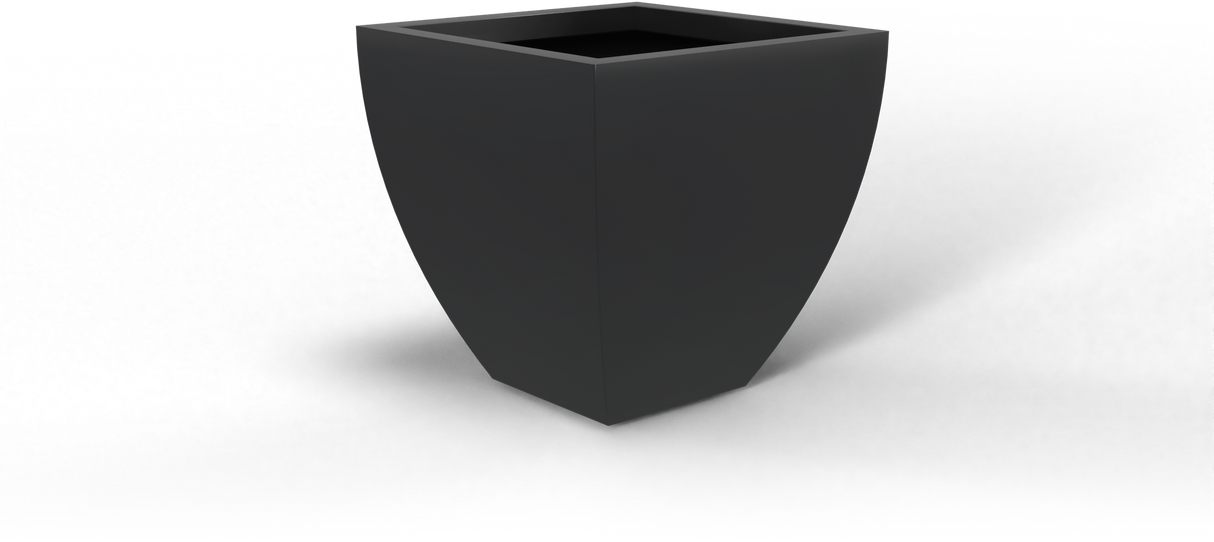Lima Tapered Square Planter - Charcoal fiberglass finish