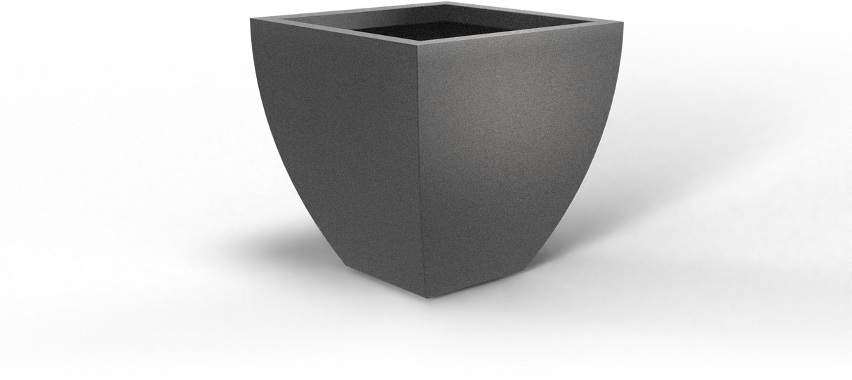 Lima Tapered Square Planter - Gun Metal fiberglass finish