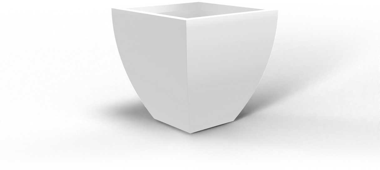 Lima Tapered Square Planter - White fiberglass finish