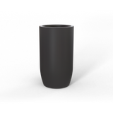 Lisbon tall round fiberglass planter in matte charcoal