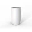 Lisbon tall round fiberglass planter in matte white