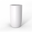 Lisbon tall round fiberglass planter in Matte Bright White, studio render