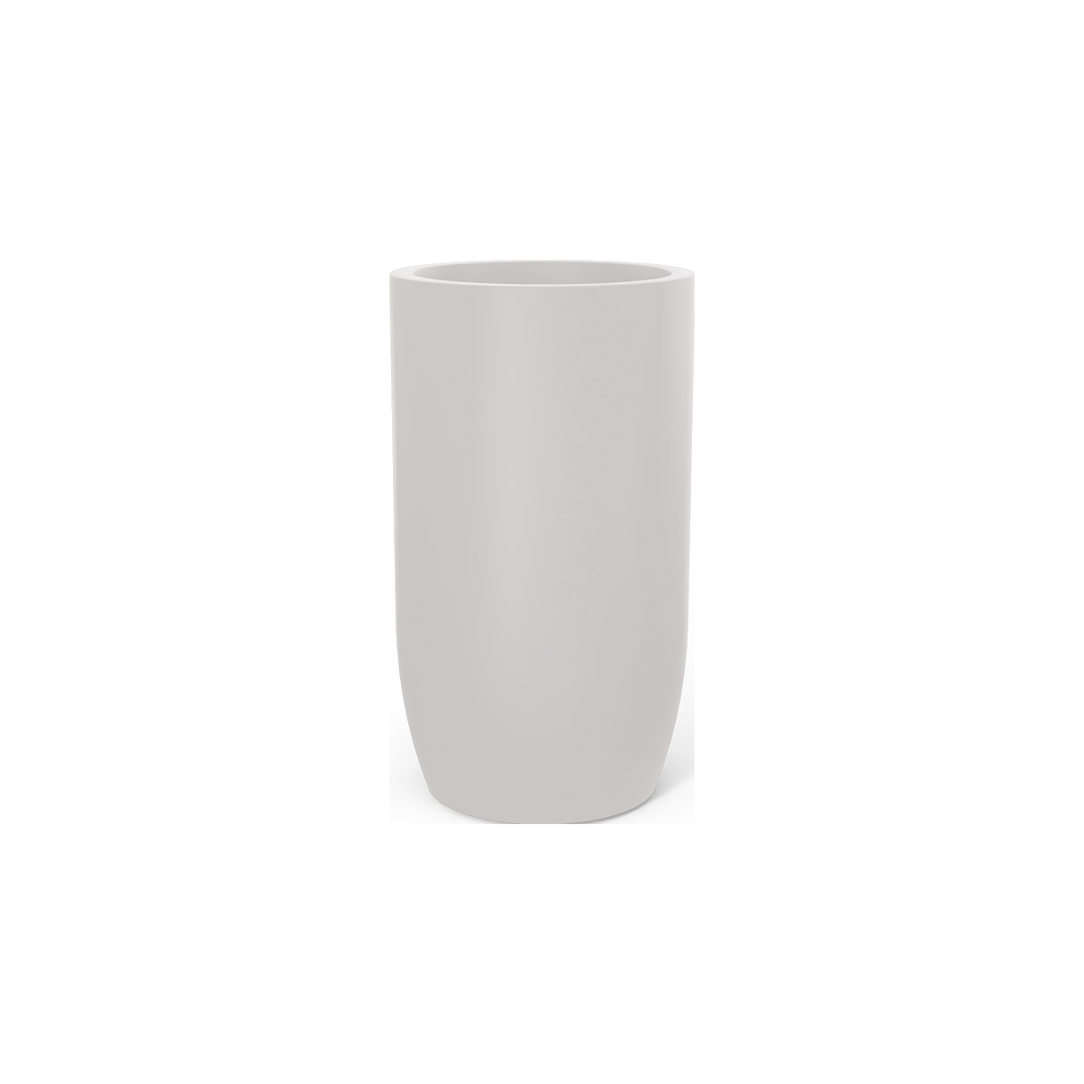 Lisbon tall round tapered fiberglass planter in Matte Cement Grey