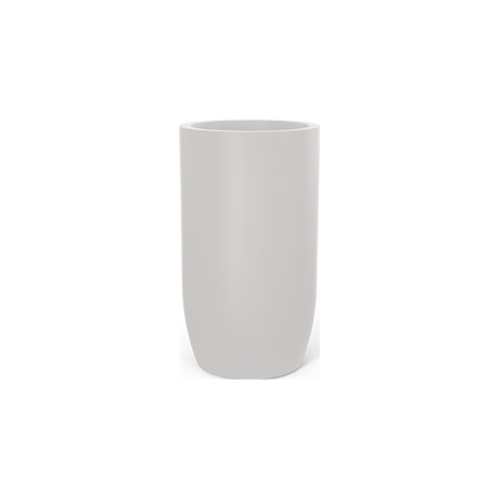 Lisbon tall round tapered fiberglass planter in Matte Cement Grey
