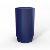 Lisbon tall round fiberglass planter in Matte Cobalt Blue, studio render
