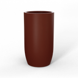 Lisbon tall round fiberglass planter in Matte Terra Cotta, studio render