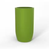 Lisbon tall round fiberglass planter in Satin Green, studio render
