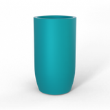 Lisbon tall round fiberglass planter in Satin Seafoam Green, studio render