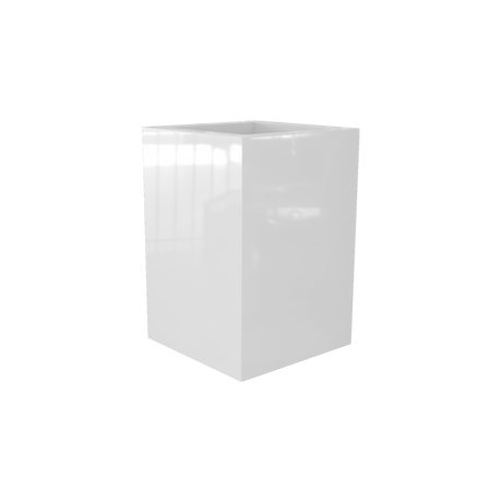 Miami corner fiberglass planter in Gloss Bright White