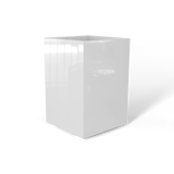 Miami corner fiberglass planter in Gloss Bright White, 12 × 12 × 18 in, studio render