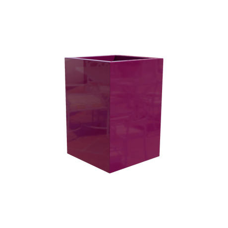 Miami corner fiberglass planter in Gloss Eggplant