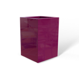 Miami corner fiberglass planter in Gloss Eggplant, 12 × 12 × 18 in, studio render