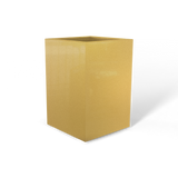 Miami corner fiberglass planter in Gloss Metallic Gold, 12 × 12 × 18 in, studio render