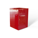 Miami corner fiberglass planter in Gloss Red, 12 × 12 × 18 in, studio render