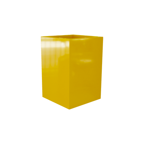 Miami corner fiberglass planter in Gloss Saffron