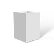 Miami corner fiberglass planter in Matte Bright White, 12 × 12 × 18 in, studio render