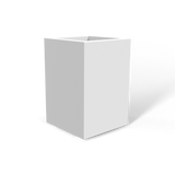 Miami corner fiberglass planter in Matte Bright White, 12 × 12 × 18 in, studio render