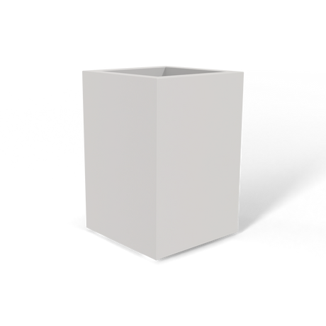 Miami corner fiberglass planter in Matte Cement Grey, 12 × 12 × 18 in, studio render