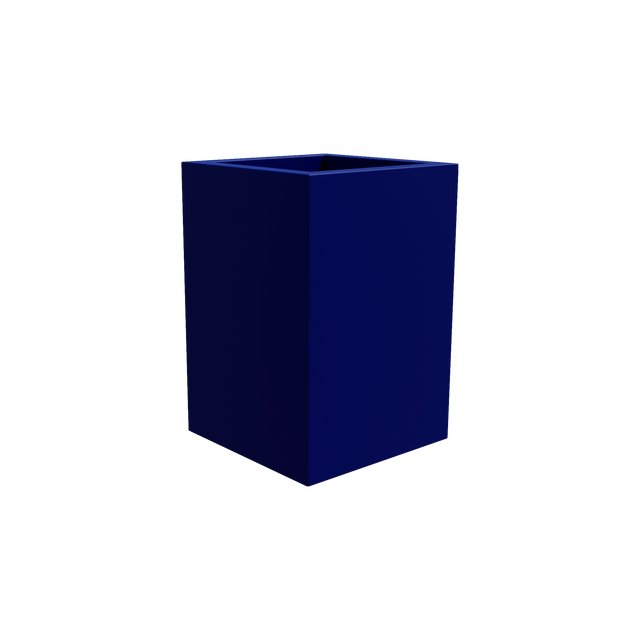 Miami corner fiberglass planter in Matte Cobalt Blue