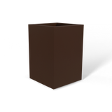 Miami corner fiberglass planter in Matte Dark Brown, 12 × 12 × 18 in, studio render