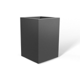 Miami corner fiberglass planter in Matte Gunmetal, 12 × 12 × 18 in, studio render