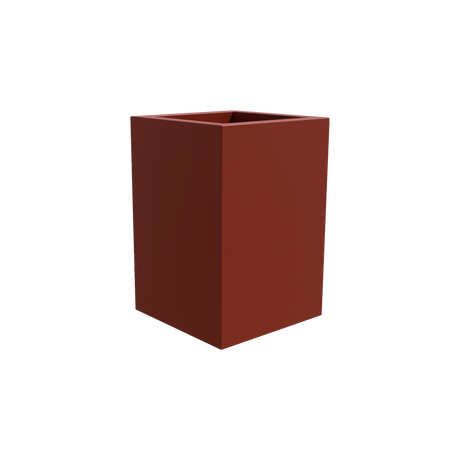 Miami corner fiberglass planter in Matte Terra Cotta