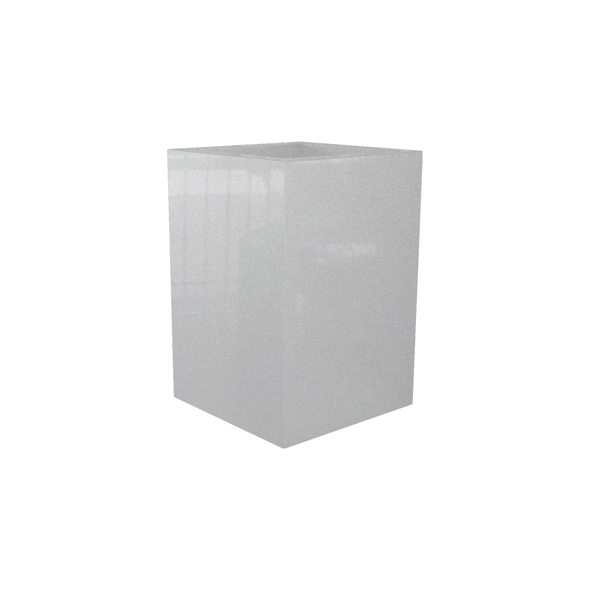 Miami corner fiberglass planter in Metallic Silver
