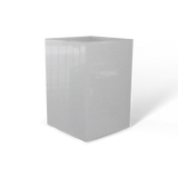 Miami corner fiberglass planter in Metallic Silver, 12 × 12 × 18 in, studio render