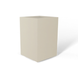 Miami corner fiberglass planter in Satin Beige, 12 × 12 × 18 in, studio render