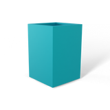 Miami corner fiberglass planter in Satin Seafoam Green, 12 × 12 × 18 in, studio render