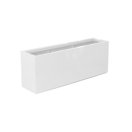 Miami narrow fiberglass planter in Gloss Bright White