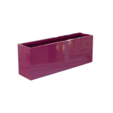 Miami narrow fiberglass planter in Gloss Eggplant
