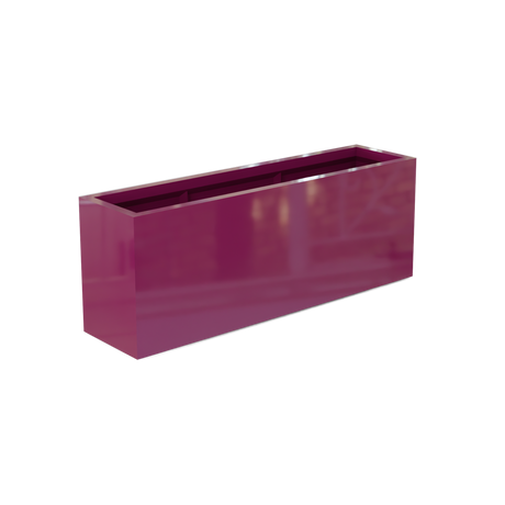 Miami narrow fiberglass planter in Gloss Eggplant