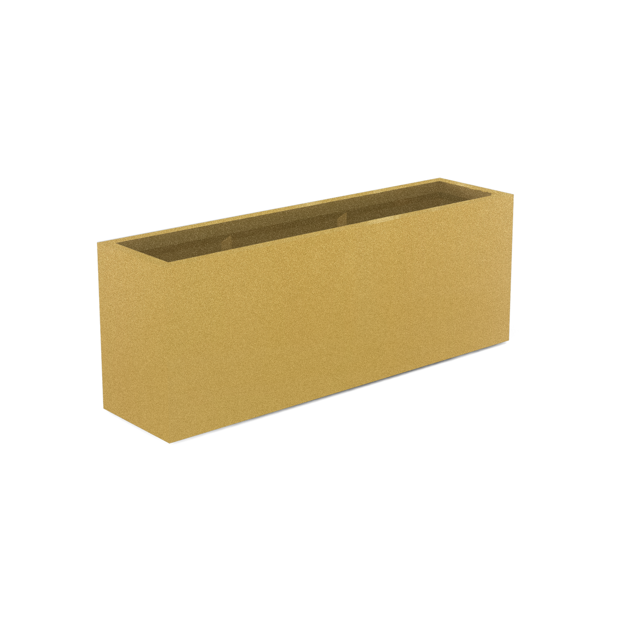 Miami narrow fiberglass planter in Gloss Metallic Gold