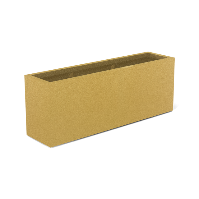 Miami narrow fiberglass planter in Gloss Metallic Gold, studio render