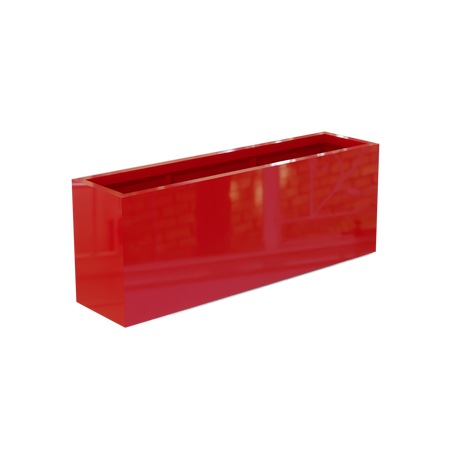 Miami narrow fiberglass planter in Gloss Red