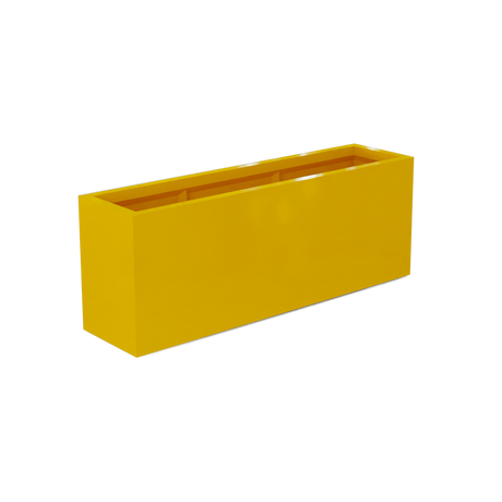 Miami narrow fiberglass planter in Gloss Saffron