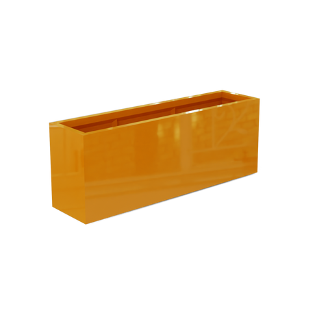 Miami narrow fiberglass planter in Gloss Tangerine