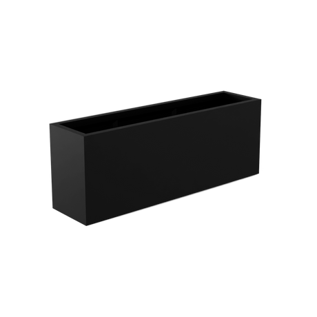 Miami narrow fiberglass planter in Matte Black