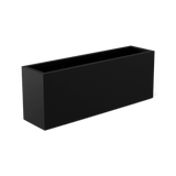 Miami narrow fiberglass planter in Matte Black, studio render