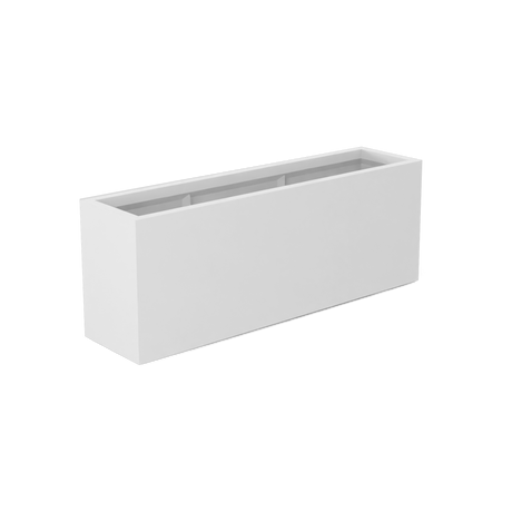 Miami narrow fiberglass planter in Matte Bright White