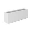 Miami narrow fiberglass planter in Matte Bright White, studio render