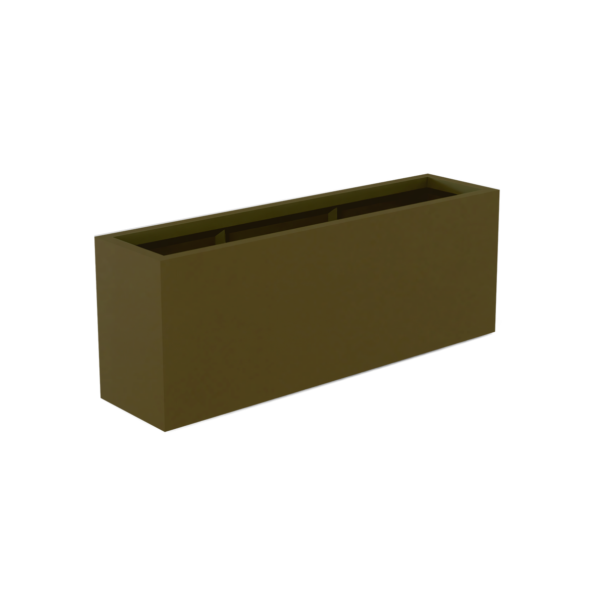 Miami narrow fiberglass planter in Matte Bronze