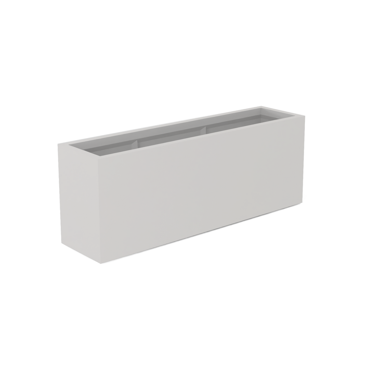 Miami narrow fiberglass planter in Matte Cement Grey