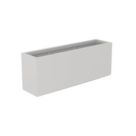 Miami narrow fiberglass planter in Matte Cement Grey