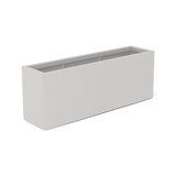 Miami narrow fiberglass planter in Matte Cement Grey, studio render