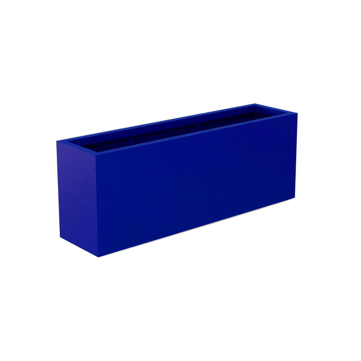 Miami narrow fiberglass planter in Matte Cobalt Blue